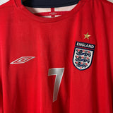 England 2004/06 Heimtrikot – Beckham (#7) – Langarm – Vintage