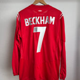 England 2004/06 Heimtrikot – Beckham (#7) – Langarm – XL