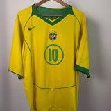 🇧🇷 Brasilien 2004 Heimtrikot – Ronaldinho #10 – Größe XL