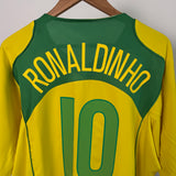 🇧🇷 Brasilien 2004 Heimtrikot – Ronaldinho #10 – Größe XL