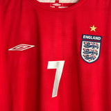 England 2004/06 Heimtrikot – Beckham (#7) – Langarm – XL