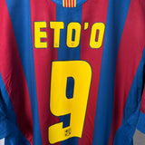 🔵🔴 FC Barcelona 2005/06 Heimtrikot – Eto’o #9 – Größe XL