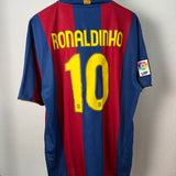 FC Barcelona 2007/08 Jubiläum Heimtrikot – Ronaldinho #10 – Nike (XXL)