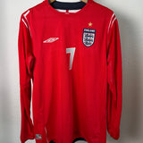 England 2004/06 Heimtrikot – Beckham (#7) – Langarm – L