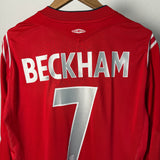 England 2004/06 Heimtrikot – Beckham (#7) – Langarm – L
