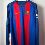 Langarm! FC Barcelona 2016 Heimtrikot – Messi – Nike XL