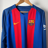 Langarm! FC Barcelona 2016 Heimtrikot – Messi – Nike XL