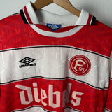 Fortuna Düsseldorf 1995/96 Heimtrikot Langarm – Diebels – Umbro (Kindergröße / Erwachsen S)