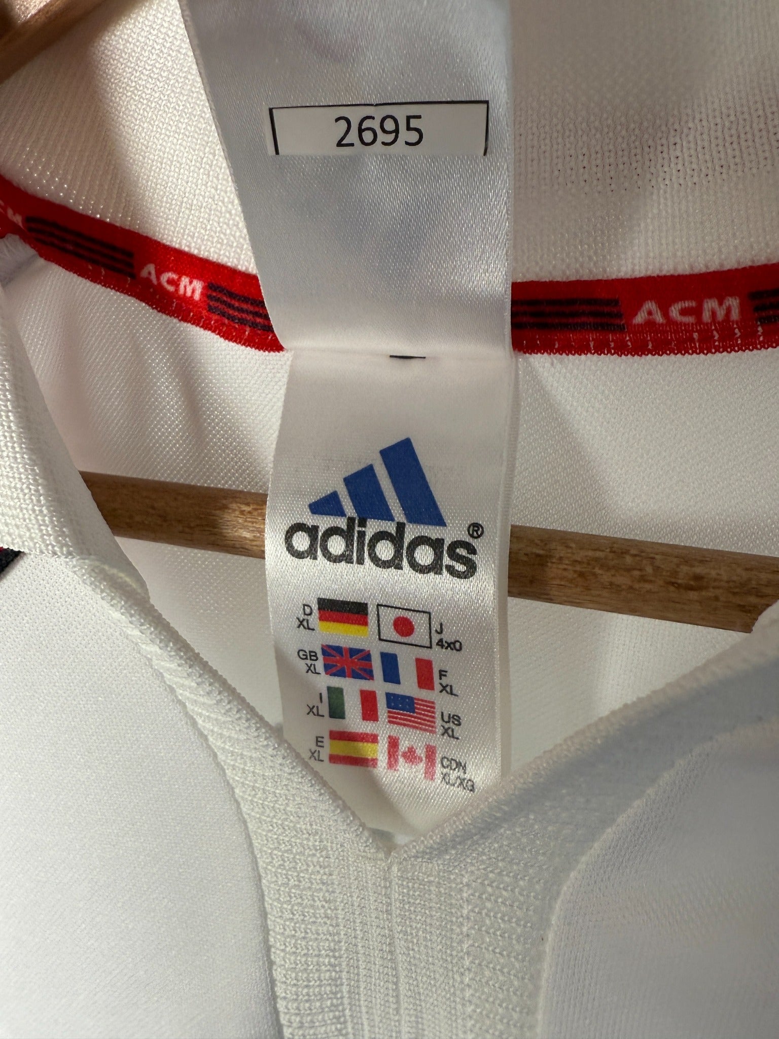 Adidas Größenetikett AC Milan 1998/99 XL