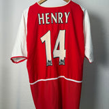 Arsenal 2002–04 Heimtrikot Henry #14 Größe L Rückseite