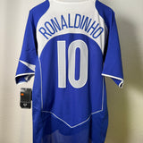 Brasilien 2004 Auswärtstrikot Ronaldinho #10 XL Rückseite