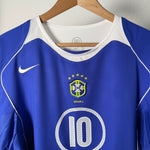 Brasilien 2004 Auswärtstrikot Ronaldinho #10 Detail Vorderseite