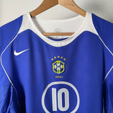 Brasilien 2004 Auswärtstrikot Ronaldinho #10 Detail Vorderseite