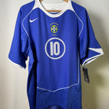 Brasilien 2004 Auswärtstrikot Ronaldinho #10 XL Vorderseite